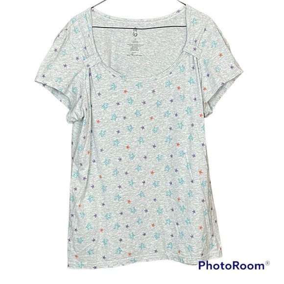 Torrid Plus Size Woman’s Gray Casual Star Printed Basic Tee Size 2X - Picture 1 of 5